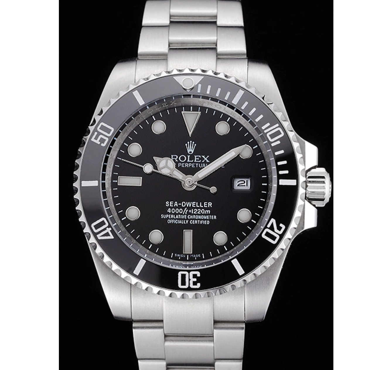 Aaa replica watch Sky Rolex Steel Bracelet Dwellerr Case Black Dial Stainless 622837 And 0621
